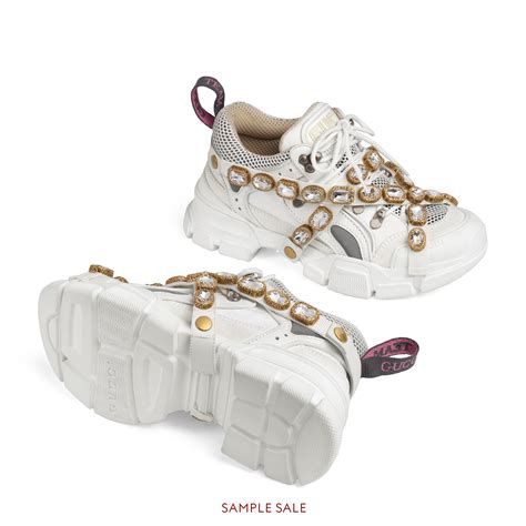 gucci flashtrek sneakers white with removable crystals|Gucci flashtrek boots.